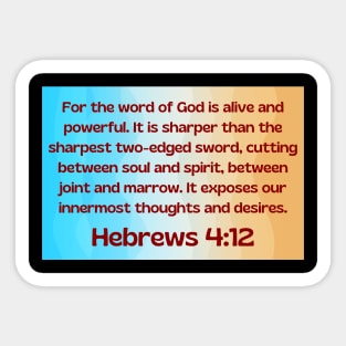 Bible Verse Hebrews 4:12 Sticker